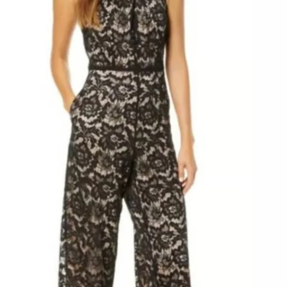 Julia Jordan lace  black jumpsuit - Picture 7 of 9